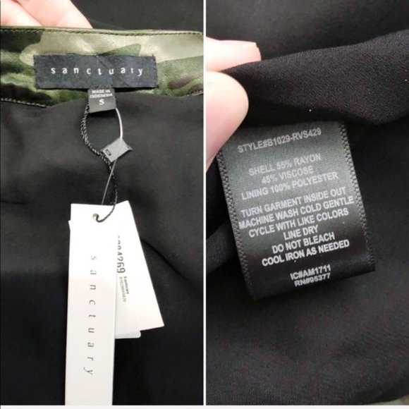 SANCTUARY Drea Satin Camo Off The Shoulder Top - Picture 2 of 7